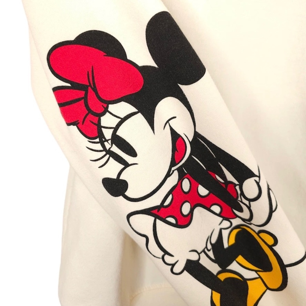 Disney Mickey And Minnie Mouse Sweatshirt Unisex Size XL(15-17) Cream Disney Top - Picture 14 of 14